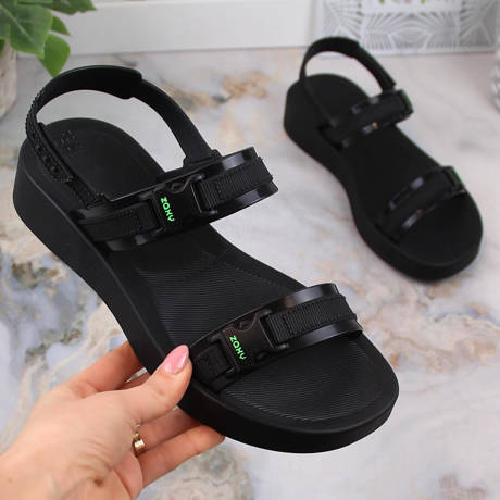Komfortowe damskie sportowe sandały zapachowe czarne ZAXY AVENTURA SANDAL HH285286 