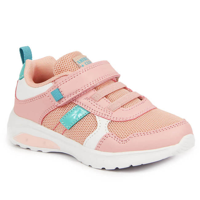Buty sportowe dziewczęce na rzep różowe American Club AM872B