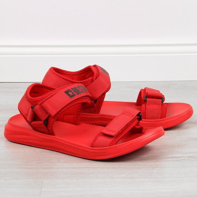 Sandały sportowe na rzepy czerwone Big Star HH274A027
